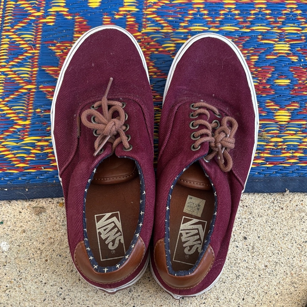 Vans Men's Deep Red Canvas Sneakers